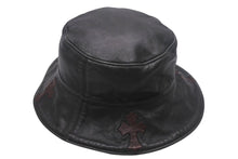 画像をギャラリービューアに読み込む, CHROME HEARTS クロムハーツ カスタムオーダー バケットハット クロス リバーシブル ブラック ブラウン レザー シルバー925 美品 中古 4c069095