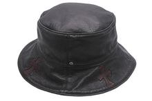 画像をギャラリービューアに読み込む, CHROME HEARTS クロムハーツ カスタムオーダー バケットハット クロス リバーシブル ブラック ブラウン レザー シルバー925 美品 中古 4c069095