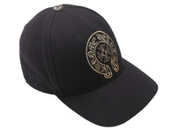 画像をギャラリービューアに読み込む, CHROME HEARTS クロムハーツ キャップ ホースシュー クロスボール CHプラス スクロールラベル 刺繍 ブラック コットン シルバー925 良品 中古 4c069096