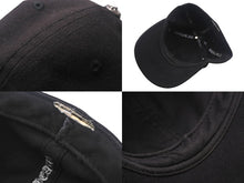 画像をギャラリービューアに読み込む, CHROME HEARTS クロムハーツ キャップ ホースシュー クロスボール CHプラス スクロールラベル 刺繍 ブラック コットン シルバー925 良品 中古 4c069096