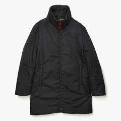 PRADA SPORT プラダスポーツ アーカイブ中綿ナイロンコート SGV294 リネアロッサ 46サイズ ブラック アウター ブロンズ金具 美品 中古 4a006910