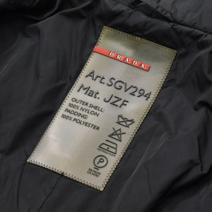 PRADA SPORT プラダスポーツ アーカイブ中綿ナイロンコート SGV294 リネアロッサ 46サイズ ブラック アウター ブロンズ金具 美品 中古 4a006910