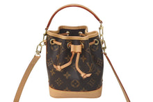 Load image into Gallery viewer, 極美品 LOUIS VUITTON ルイヴィトン ナノ ノエ ハンドバッグ ショルダーバッグ M81266 2WAY ブラウン PVC レザー ゴールド金具 中古 4c069108