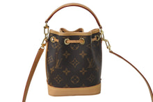 Load image into Gallery viewer, 極美品 LOUIS VUITTON ルイヴィトン ナノ ノエ ハンドバッグ ショルダーバッグ M81266 2WAY ブラウン PVC レザー ゴールド金具 中古 4c069108