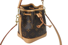 Load image into Gallery viewer, 極美品 LOUIS VUITTON ルイヴィトン ナノ ノエ ハンドバッグ ショルダーバッグ M81266 2WAY ブラウン PVC レザー ゴールド金具 中古 4c069108