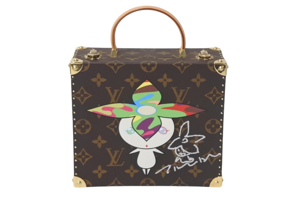 世界200個限定 極美品 LOUIS VUITTON ルイヴィトン×村上隆 ミニトランク M92475 ジュエリーボックス フラワーバッドマン モノグラム 中古 4a000096
