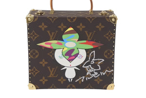 世界200個限定 極美品 LOUIS VUITTON ルイヴィトン×村上隆 ミニトランク M92475 ジュエリーボックス フラワーバッドマン モノグラム 中古 4a000096