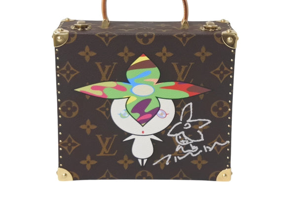世界200個限定 極美品 LOUIS VUITTON ルイヴィトン×村上隆 ミニトランク M92475 ジュエリーボックス フラワーバッドマン モノグラム 中古 4a000096