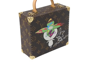 世界200個限定 極美品 LOUIS VUITTON ルイヴィトン×村上隆 ミニトランク M92475 ジュエリーボックス フラワーバッドマン モノグラム 中古 4a000096