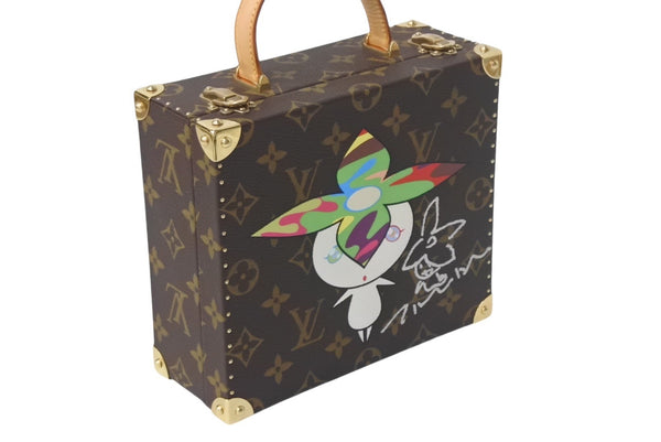 世界200個限定 極美品 LOUIS VUITTON ルイヴィトン×村上隆 ミニトランク M92475 ジュエリーボックス フラワーバッドマン モノグラム 中古 4a000096