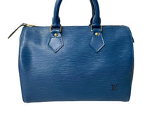 画像をギャラリービューアに読み込む, LOUIS VUITTON ルイヴィトン スピーディ25 M43015 ハンドバッグ ブルー ゴールド金具 エピレザー 美品 中古 4c069158