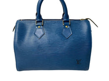 画像をギャラリービューアに読み込む, LOUIS VUITTON ルイヴィトン スピーディ25 M43015 ハンドバッグ ブルー ゴールド金具 エピレザー 美品 中古 4c069158