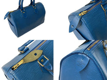 画像をギャラリービューアに読み込む, LOUIS VUITTON ルイヴィトン スピーディ25 M43015 ハンドバッグ ブルー ゴールド金具 エピレザー 美品 中古 4c069158