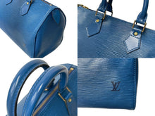 画像をギャラリービューアに読み込む, LOUIS VUITTON ルイヴィトン スピーディ25 M43015 ハンドバッグ ブルー ゴールド金具 エピレザー 美品 中古 4c069158