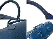 画像をギャラリービューアに読み込む, LOUIS VUITTON ルイヴィトン スピーディ25 M43015 ハンドバッグ ブルー ゴールド金具 エピレザー 美品 中古 4c069158