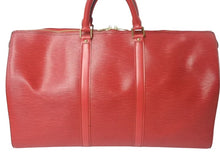 画像をギャラリービューアに読み込む, LOUIS VUITTON ルイヴィトン キーポル50 ボストンバッグ M42967 カスティリアンレッド エピレザー 美品 中古 4c069171