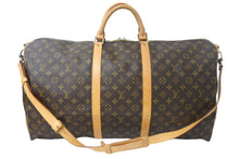 画像をギャラリービューアに読み込む, LOUIS VUITTON ルイ ヴィトン キーポルバンドリエール 60 ボストンバッグ M41412 モノグラム ブラウン PVC ヌメ革 レザー 美品 中古 4c069182