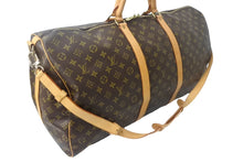 画像をギャラリービューアに読み込む, LOUIS VUITTON ルイ ヴィトン キーポルバンドリエール 60 ボストンバッグ M41412 モノグラム ブラウン PVC ヌメ革 レザー 美品 中古 4c069182