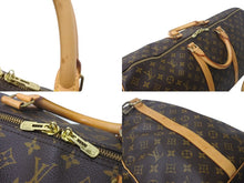 画像をギャラリービューアに読み込む, LOUIS VUITTON ルイ ヴィトン キーポルバンドリエール 60 ボストンバッグ M41412 モノグラム ブラウン PVC ヌメ革 レザー 美品 中古 4c069182