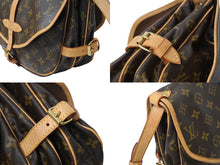 Load image into Gallery viewer, LOUIS VUITTON ルイヴィトン ソミュール35 ショルダーバッグ モノグラム M42254 PVC ヌメ革 ブラウン ゴールド金具 美品 中古 4c069187