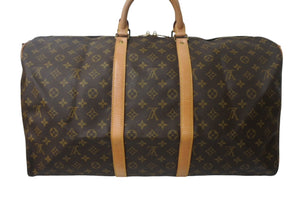 LOUIS VUITTON ルイヴィトン キーポルバンドリエール55 ボストンバッグ M41414 モノグラム PVC レザー ブラウン 美品 中古 4c069199