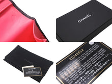画像をギャラリービューアに読み込む, CHANEL シャネル 長財布 カンボンライン 20番台 ココマーク レザー エナメル ブラック ピンク シルバー金具 美品 中古 4c069219