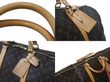 Load image into Gallery viewer, 極美品 LOUIS VUITTON ルイヴィトン キーポルバンドリエール60 ボストンバッグ M41412 モノグラム PVC ヌメ革 ブラウン 中古 4c069235