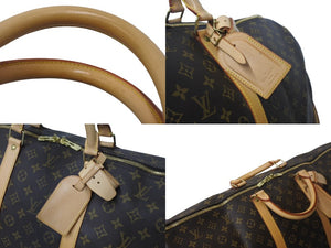 極美品 LOUIS VUITTON ルイヴィトン キーポルバンドリエール60 ボストンバッグ M41412 モノグラム PVC ヌメ革 ブラウン 中古 4c069235