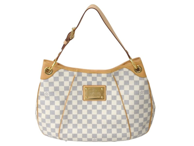 新品同様 LOUIS VUITTON ルイヴィトン ガリエラPM ダミエ アズール ハンドバッグ ホワイト N55215 PVC 中古 4c069257