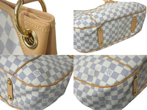 新品同様 LOUIS VUITTON ルイヴィトン ガリエラPM ダミエ アズール ハンドバッグ ホワイト N55215 PVC 中古 4c069257