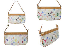 Load image into Gallery viewer, 極美品 LOUIS VUITTON ルイヴィトン ポシェット アクセソワール アクセサリーポーチ M92649 モノグラム マルチカラー 村上隆 ホワイト 中古 4c069262