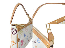 Load image into Gallery viewer, 極美品 LOUIS VUITTON ルイヴィトン ポシェット アクセソワール アクセサリーポーチ M92649 モノグラム マルチカラー 村上隆 ホワイト 中古 4c069262