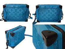 Load image into Gallery viewer, LOUIS VUITTON ルイヴィトン ソフトトランク ショルダーバッグ M45074 モノグラム メッシュ ブルー ブラック金具 美品 中古 4c069281