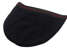 画像をギャラリービューアに読み込む, GUCCI ニットキャップ 帽子 シェリーライン 206085 4G869 イタリア製 ウール シルク ブラック グリーン レッド サイズL 美品 中古 4c069317