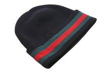 画像をギャラリービューアに読み込む, 極美品 GUCCI グッチ ニット帽 ビーニー サイズL シェリーライン ウール シルク カシミヤ ブラック 131706 中古 4c069318