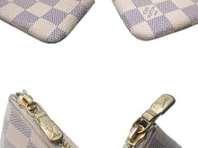 画像をギャラリービューアに読み込む, LOUIS VUITTON ルイヴィトン ポシェットクレ コインケース N62659 ダミエアズールキャンバス ホワイト グレー ゴールド 4c069320