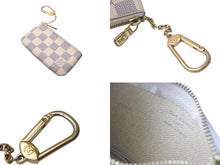画像をギャラリービューアに読み込む, LOUIS VUITTON ルイヴィトン ポシェットクレ コインケース N62659 ダミエアズールキャンバス ホワイト グレー ゴールド 4c069320
