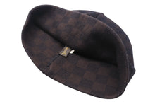 画像をギャラリービューアに読み込む, LOUIS VUITTON ルイヴィトン ダミエボネプティ ニット帽子 402330 イタリア製 ウール ブラウン ブラック 美品 中古 4c069345