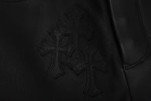 画像をギャラリービューアに読み込む, 新品未使用 Chrome hearts クロムハーツ レザーパンツ ブラック レザーパッチ シルバー925 サイズ30 中古 4c069356