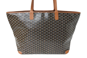 極美品 GOYARD ゴヤール アルトワGM バッグ トートバッグ ARTOISGMLTY01CL03P PVC レザー ブラック ブラウン シルバー金具 中古 4c069370