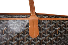 Load image into Gallery viewer, 極美品 GOYARD ゴヤール アルトワGM バッグ トートバッグ ARTOISGMLTY01CL03P PVC レザー ブラック ブラウン シルバー金具 中古 4c069370