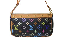 Load image into Gallery viewer, LOUIS VUITTON ルイヴィトン ポシェット アクセソワール アクセサリーポーチ M92648 モノグラムマルチ 村上隆 ブラック 美品 中古 4c069373