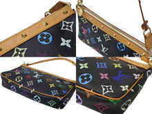 Load image into Gallery viewer, LOUIS VUITTON ルイヴィトン ポシェット アクセソワール アクセサリーポーチ M92648 モノグラムマルチ 村上隆 ブラック 美品 中古 4c069373