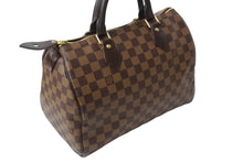 画像をギャラリービューアに読み込む, LOUIS VUITTON ルイヴィトン スピーディ30 ハンドバッグ ダミエ N41531 ゴールド金具 ブラウン 美品 中古 4c069377