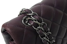 画像をギャラリービューアに読み込む, CHANEL シャネル デカマトラッセ33 Wチェーンショルダーバッグ Wフラップ 15番台 ラムスキン パープル シルバー金具 良品 中古 4c069386