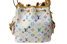 Load image into Gallery viewer, LOUIS VUITTON ルイヴィトン プチ ノエ ブロン ショルダーバッグ モノグラム マルチカラー M42229 ホワイト 美品 中古 4c069338