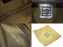 画像をギャラリービューアに読み込む, FENDI フェンディ マンマバケット ワンショルダーバッグ ズッカ柄 コットンキャンバス レザー シルバー金具 ブラウン 美品 中古 4c069398