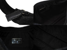 画像をギャラリービューアに読み込む, 極美品 PRADA プラダ プラダスポーツ ワンショルダーバッグ ウール ナイロンキャンバス チャコール ブラック シルバー金具 中古 4b006941