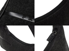 画像をギャラリービューアに読み込む, 極美品 PRADA プラダ プラダスポーツ ワンショルダーバッグ ウール ナイロンキャンバス チャコール ブラック シルバー金具 中古 4b006941