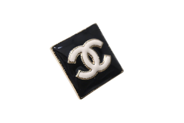 New and unused CHANEL Chanel earrings here mark B22A black white silver hardware used 4c069424